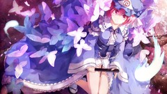 Butterflies dress red eyes anime girls short hair touhou 