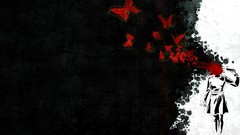 Butterflies Guns suicide fantasy art