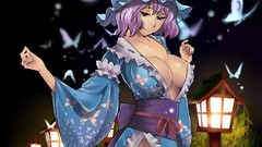 Butterflies hats pink hair anime girls short hair touhou 