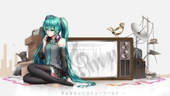 Butterflies headphones Ribbons long hair anime girls hatsune 