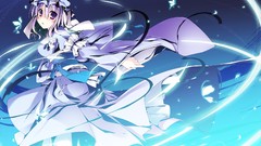 Butterflies kimono anime girls short hair touhou saigyouji 