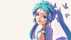 Butterflies long hair anime girls hatsune miku vocaloid 