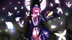 Butterflies moon Anime red eyes fans pink hair pink eyes anime 