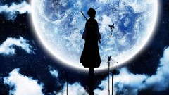 Butterflies moon Katana Anime anime girls bleach kuchiki rukia
