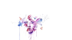 Butterflies paintings project faces minimalistic agnes cecile
