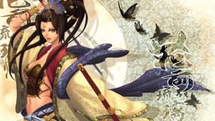 Butterflies patterns weapons Swords anime girls artwork