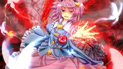 Butterflies pink hair short hair touhou hair band