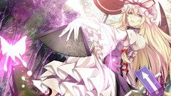 Butterflies signs dress hats fun fans blondes long hair anime 