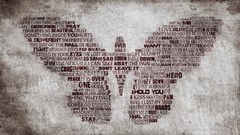 Butterflies text Typography minimalistic typographic portrait