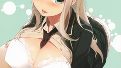 Butterflies tie Spotted schoolgirls jackets blondes blush long 