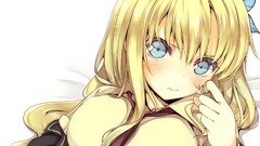 Butterflies tie white background faces schoolgirls shirts 