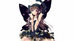 Butterflies wings Anime brown dress artist gloves elbows long 