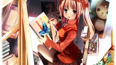 Butterflies woman anime girls seifuku lollipops