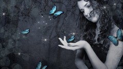 Butterflies woman artwork