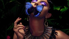 Butterflies woman faces digital art