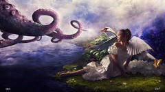 Butterflies woman paradise Cthulhu dress Islands goose artwork 