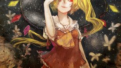 Butterflies woman wings hats red eyes bows blondes long hair 