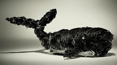 Cables Whales monochrome artwork