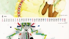 Calendar hatsune miku vocaloid illustrations