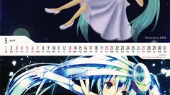 Calendar hatsune miku vocaloid illustrations
