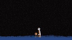calvin and hobbes cartoon Stars sky night Starry Night