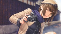 Cameras anime girls brown eyes