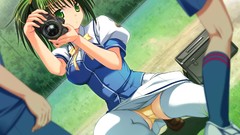 Cameras anime girls green eyes green hair seifuku rei game cg 