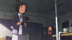 Cameras scarfs anime girls brown eyes brunettes school uniforms 