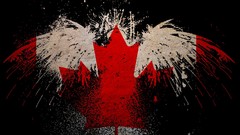 Canada black background Flags Eagles