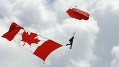 Canada Flags parachuting Canadian