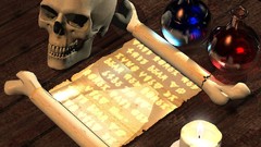 Candles Bones 3d skulls artwork arcane