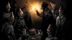 Candles cakes skeletons romantically apocalyptic fantasy art 