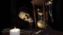 Candles hourglass faces fans skeletons cgi fantasy art