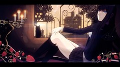 Candles strawberries stockings blue eyes school uniforms 