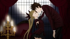 Candles tie blondes skirts anime girls dance in the vampire 