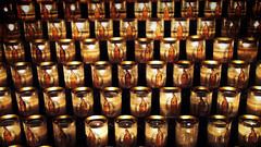 Candles virgin mary pattern
