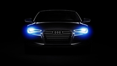 Car Audi Audi A6 lights dark Minimalism vehicle black background