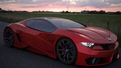 Car BMW red cars concept art render