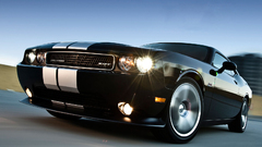 Car dodge challenger black cars vehicle Dodge