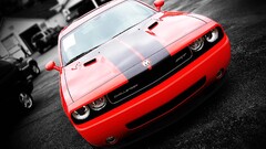 Car dodge challenger red cars Dodge vehicle