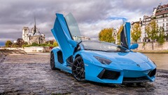 Car Lamborghini-Aventador blue cars Lamborghini vehicle City