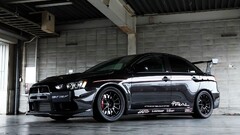 Car Mitsubishi Lancer Evo X tuning Mitsubishi black cars vehicle