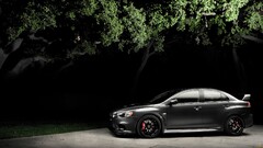 Car mitsubishi lancer Mitsubishi black cars Trees vehicle