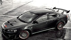 Car Mitsubishi mitsubishi lancer black monochrome rain vehicle