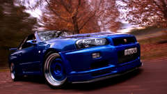 Car Nissan nissan skyline gt-r blue cars vehicle