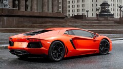 Car orange Lamborghini Lamborghini-Aventador vehicle orange cars