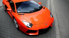 Car orange Lamborghini Lamborghini-Aventador vehicle orange cars
