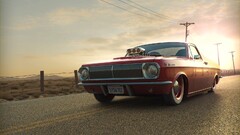 Car red cars route 66 asphalt GAZ-24 Volga vehicle road