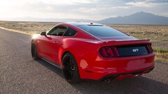 Car red cars vehicle Ford mustang Ford landscape asphalt road