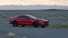 Car red cars vehicle Ford mustang road asphalt nature landscape